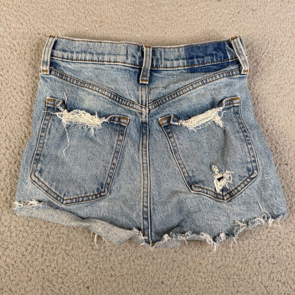 ABERCROMBIE & FITCH The Mom High Rise Cut Off Shorts Womens 25 Booty Distressed